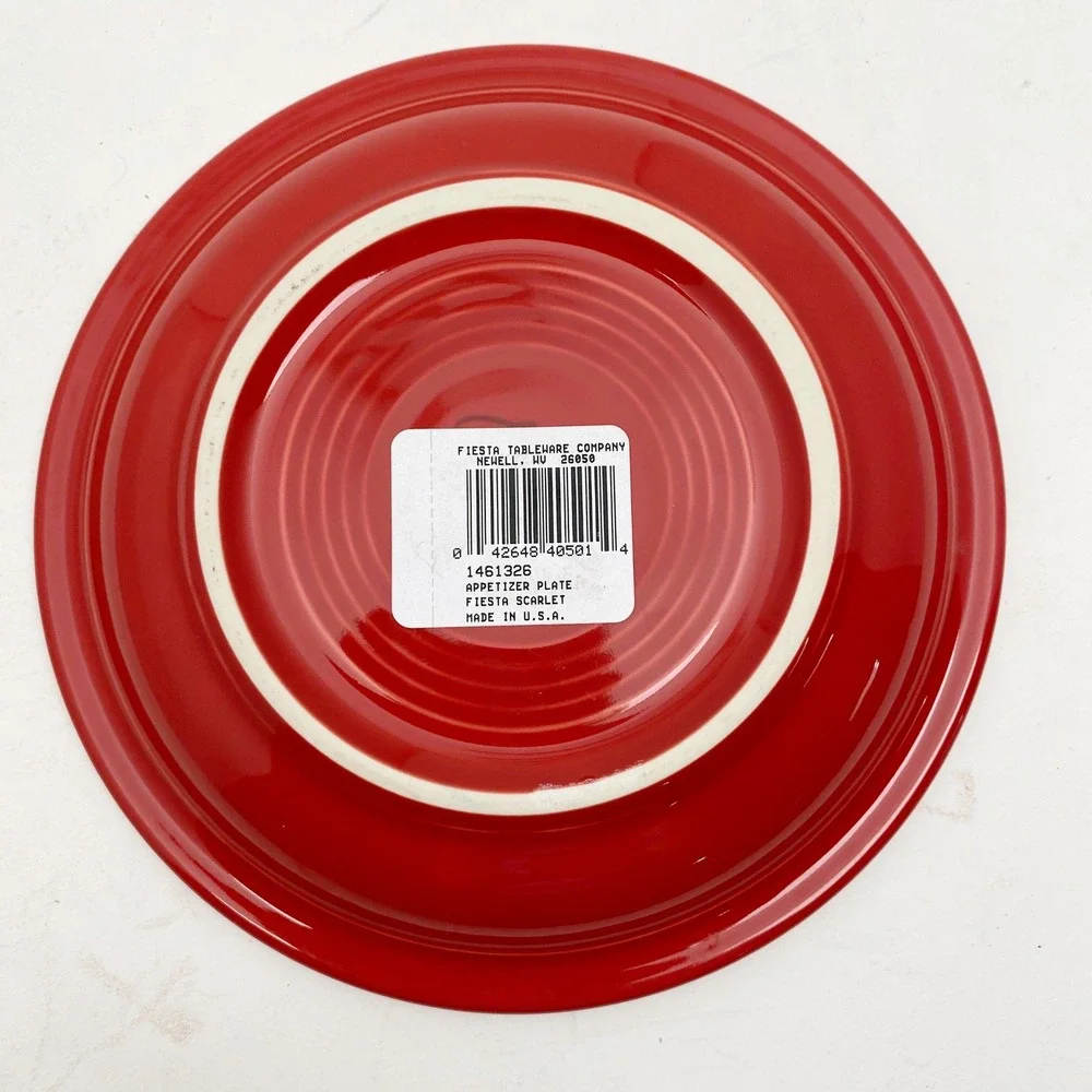 Fiesta Scarlet Red Concentric Ring Ceramic Appetizer Plate 6.5 in NEW